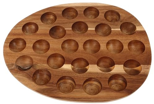 JECOMPRIS Soporte para Huevos de Madera Minimalista para Refrigerador y Encimera, Organizador Versátil Que Sostiene Gran Cantidad de Huevos para Uso Familiar