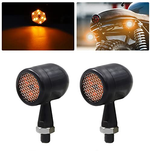 Ygmylandbb LED-Blinker für Fahrräder, Lenkungsleuchten für Motorräder, Blinker, bernsteinfarben, Linse orange, DC 12 V, 2 Stück