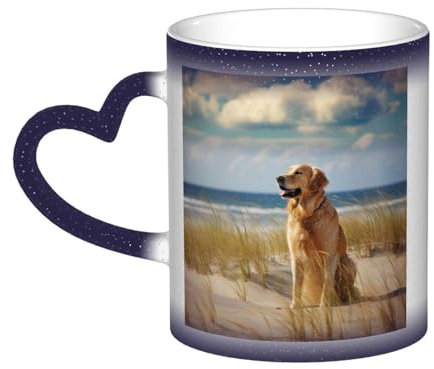 XDCYWBZDBC Golden Retriever Kaffeetassen und Tassen, große Teetassen und heiße Schokoladentassen, heiße Getränke, groß, orientalisch, klassisch, ausgefallene Tassen, das beste Geschenk für Paare,