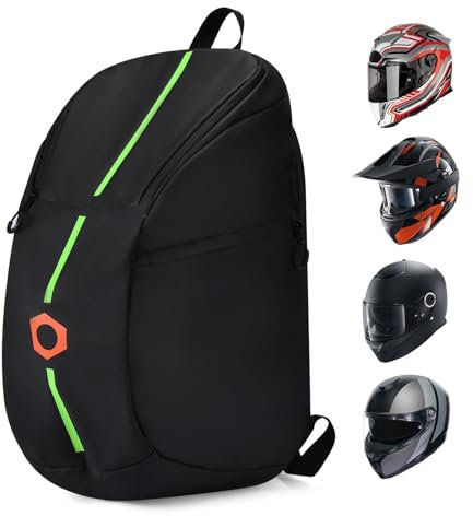 Generisch Helm-Rucksack, wasserdichter Motorrad-Rucksack,Helmaufbewahrungstasche mit großem Fassungsvermögen | Reflektierende Motorradhelm-Rucksäcke für Herren, Reitrucksack mit großer Kapazität