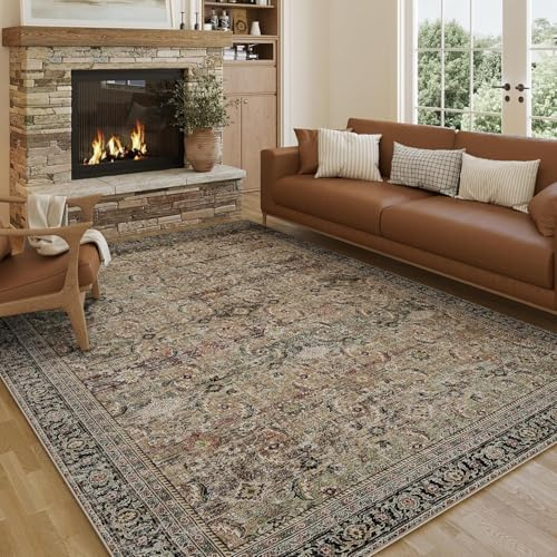 HUGEAR Tappeto Salotto 240x300cm Marrone Lavabile In Lavatrice