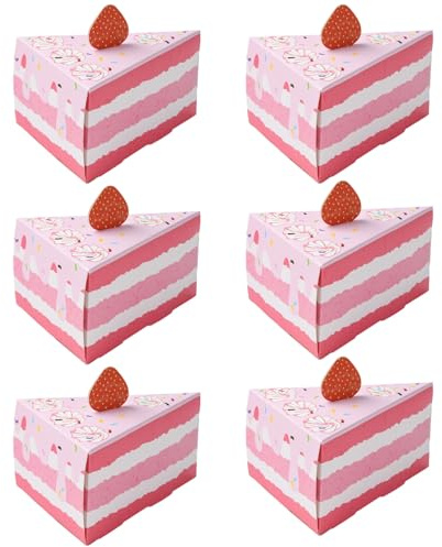 KitBeads 30 Stück Erdbeer-Kuchenförmige Schachteln, dreieckig, Papier, Geschenk-Aufbewahrung, Süßigkeiten-Box für Hochzeit, Weihnachten, Geburtstag, Party, Verpackung, Dekoration