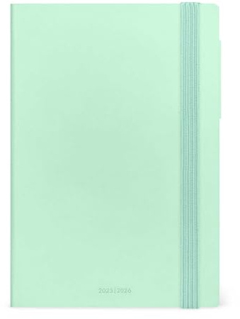 Legami Veckoplanerare 2025–2026, Pastellmynt, 16 månader, dagbok 2025–december 2026, elastisk stängning, FSC-certifierat papper med månadsplanerare, 12 x 18 cm