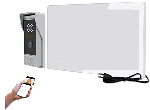 Trådlös videodörrklockakamera, Tuya 1080P Smart Video Dörrtelefon Video Intercom System Lägenhet Villa AHD FHD 1080P Videodörrklocka Full Touch Screen för hemsäkerhet(P203M721W86-1080P)