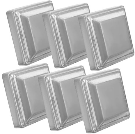 DOITOOL 6 Pack Metal Fence Post Caps Square Tube Cover Weatherproof Iron Post Caps Rustproof for Garden Deck Gate