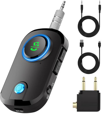 2025 New Bluetooth Transmitter Receiver Bluetooth Aux Adapter 3.5mm AUX Jack Wireless Audio Transmitterfor TV Home Stereo Car Airfly