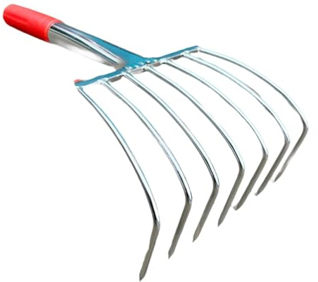 Fzaqwen Rastrillo portátil, cultivador Manual para excavar y desherbar en jardín y Patio, 7 Dientes
