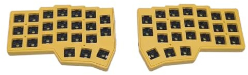 XXINGYULI Kit tastiera ergonomica divisa Corne V4 Modulo tastiera meccanica cablata personalizzata compatibile con VIA per uso ufficio(YELLOW MX)