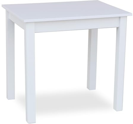 Metdrew Esstisch aus Holz | 100x60 | holztisch | für 4 Personen | klein Tisch | Skandinavischer Stil | aus Kiefernholz | küchentisch | Tischplatte: Weiß