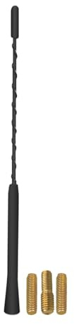 Universal Car Antenna Replacement, AM FM DAB Roof Radio Aerial Mast with M4 M5 M6 Screw Adapters, 23cm/9 Inch Short Whip Antenna for Cars, Hatchbacks, Saloons and Caravans