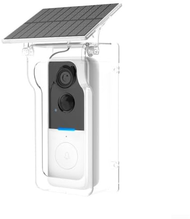 Caméra de sonnette sans fil pour Tuya avec coque de charge solaire, interphone vidéo 1080p, détection de mouvement avec capteur PIR et protection étanche IP65 (blanc)