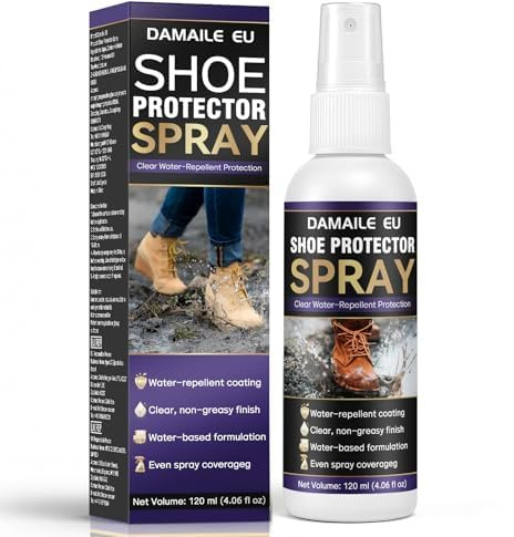 Damaile EU Spray protettivo per scarpe da 120 ml, impermeabile e antimacchia a lunga durata per sneakers, pelle, camoscio, tela e stivali