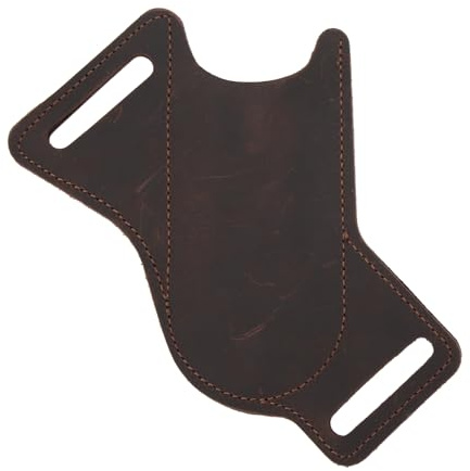 MasYosh Gaine de Couteau Pliant, Pochette de Ceinture en Cuir de Vachette avec Poche pour Couteau Pliant EDC, Porte-outils Léger pour Hommes