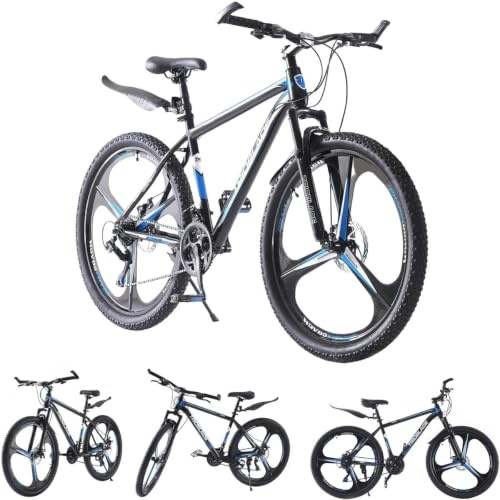LSBIKE 24/26/27.5 Zoll Erwachsener Mountainbike, 21 Gang Schaltung Antriebssystem, Hardtail MTB mit Stoßdämpfer, Scheibenbremsen, Kohlenstoffstahl Fahrrad Allterrain Mountain Bike