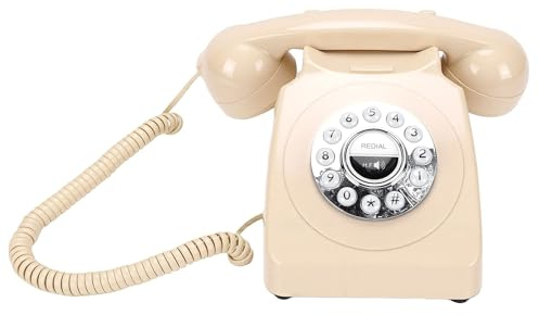 Luocute Telefono Bluetooth retrò, Telefono Fisso Cordless con Ricevitore e Vivavoce per Ufficio Domestico, Chiamate in Vivavoce e Riproduzione Musicale Tramite Smartphone, Ricaricabile
