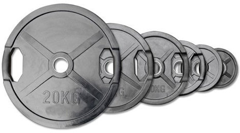 POWER-XTREME 5kg Hantelscheibe | Gewichtsscheibe, gummiert, 50/51mm, schwarz, Studio