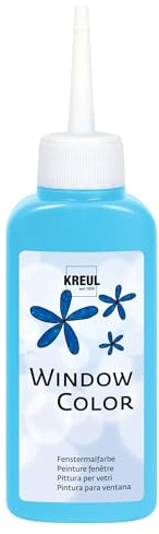 KREUL 42715 - Window Color hellblau 80 ml, Fenstermalfarbe auf Wasserbasis, mit strukturierter Oberfläche, für Glas, Spiegel, Fliesen und andere glatte Flächen