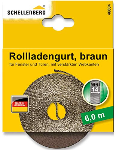 Schellenberg 46004 - Cinghia per tapparelle, 14 mm / 6m, colore: Marrone