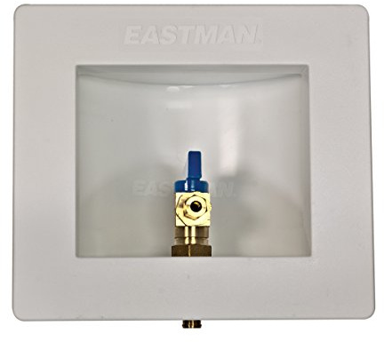 Eastman 1/2 Inch PEX Connection x 1/4 Inch OD Compression Ice Maker Outlet Box, Quarter Turn Ball Valve, Pre-Assembled, 60233