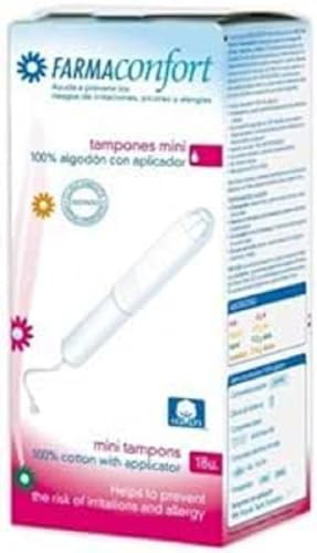 FARMACONFORT TAMPONES MINI 18 UNIDADES (algodón ecológico)