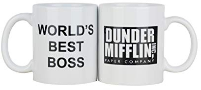 Getue Dunder Mifflin The Office Keramiktasse des Besten Chefs der Welt für Kaffee, Tee oder Kakao, 330ml, Offiziell von Michael Scott