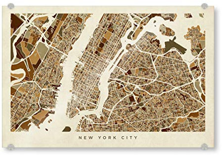 artboxONE Acrylglasbild 90x60 cm Städte/New York New York City Street Map - Bild New York New York Stadtkarte