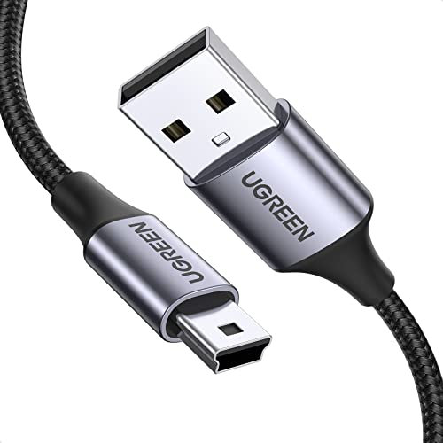 UGREEN Mini USB Cable Braided USB 2.0 to Mini B Cable Data Transfer & Charge Compatible with Blue Yeti, Sat Nav, Dash Cam, Hero 2/3 / 4, DAC, PS3 Controller, MP3/4 Player, PDA, Camera, Scanner (1M)