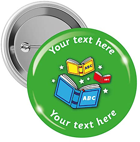 10 Personalised Reading Book Award Childrens Pupils Motivational School Praise Teachers Reward Badges 38MM Primary Teaching Services