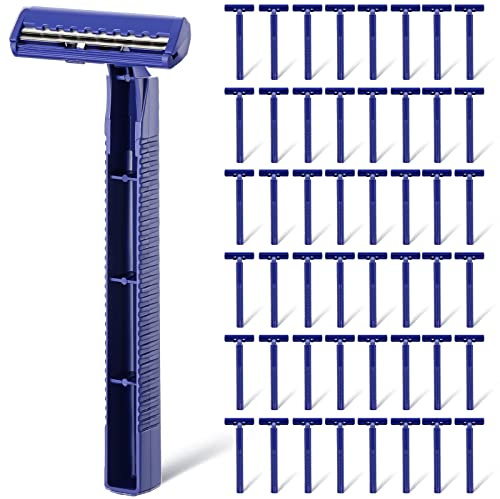 Chumia Twin Blade Razors for Men Stainless Steel Disposable Razors Men Bulk Plastic Shavers Multipurpose Portable Manual Disposable Shavers for Bathing Hotel Travel(195 Pieces)