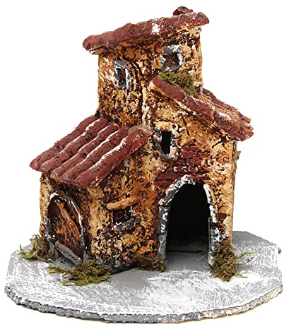 Holyart Presepe Napoletano: Casetta in resina base di legno mod. B 10x10x10 cm presepe napoletano