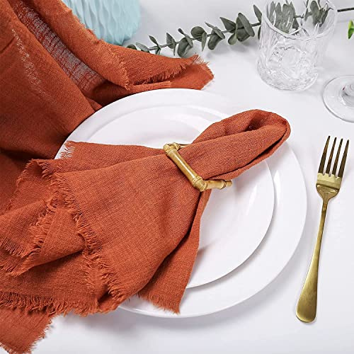 Dloapesy Napkins, Set of 6, 100% Cotton Cloth Napkins, Terracotta, Square, 42cm*42cm