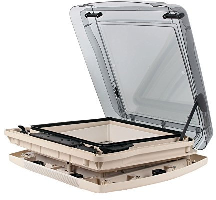 Dachfenster Dachhaube Remitop Vario II Kurbelvariante 40x40cm klar + Wamovo Dichtmasse Wohnwagen, Wohnmobil