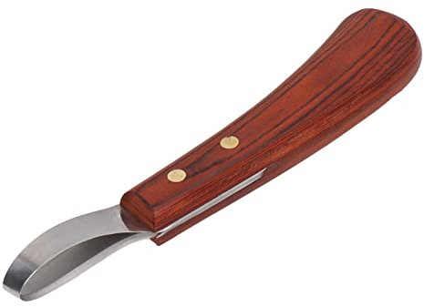 Cesoie Per Zoccoli, Lama in Acciaio Inossidabile Manico in Legno di Gomma Maniscalco Coltelli Ad Anello Coltello Per Zoccoli Strumento Per Maniscalco Taglierina Multiuso Per Zoccoli di Cavalli