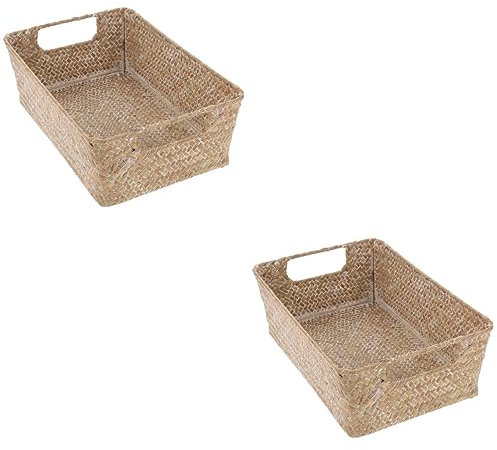 Cabilock 2pièces Panier De Rangement Tissé Pour Fruits Et Accessoire Décoratif Pour Cuisine Et Bureau