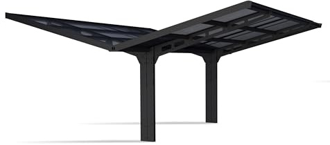 Canopia by Palram Carport Bausatz Sydney Wings 20x20 587x572cm Einzelcarport Polycarbonat für PKW aus Schwartz