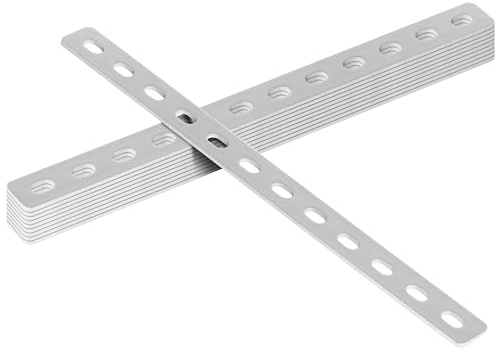 TSSS 10 Stück Schwerlast Flachverbinder Lochplatte 307 x 24 mm, Edelstahl Dicke 2,8 mm, Verbindungsplatte Flach Reparaturplatte