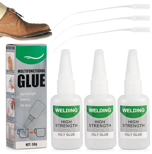 Schweißen Öliger Kleber,Mächtiger Universalkleber Uniglue Universal Wasserdichter Superkleber 50g Multifungctional Glue Extra Stark für Kunststoff Metall Keramik Leder Harz 3 Stück