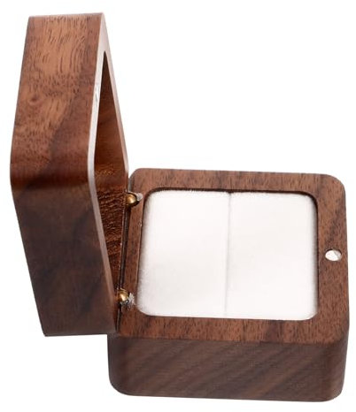 JEWEDECO Holz Ringschatulle Kleine Geschenkschatulle Ohrringe Schmuck Aufbewahrungsbox Mit Deckel Verlobungsgeschenk