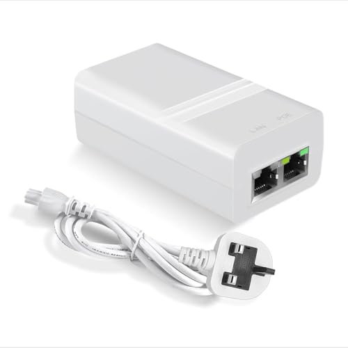 PROCET Gigabit PoE Injector 36V-55V 15.4W/30W IEEE802.3af/at Standard Compliance Ethernet Adapter for CCTV Camera, UniFi U6 Mesh Pro, U6-LR, U7 Pro, G5 Pro, Video Doorbell, eero PoE 6 Wireless AP