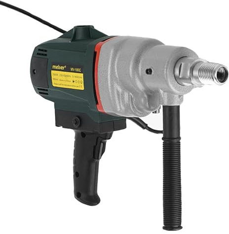 MELVER Kernbohrgerät Handgeführt 2300 W - Diamant Kernbohrmaschine mit PRCD-Schutzschalter - Kernbohrgerät 1400 RPM für Nass und Trockenbohrungen