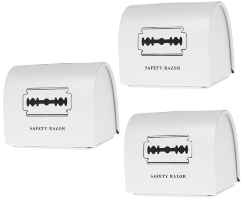 BESTYASH Caja De 3 Piezas Caja para Guardar Hojas De Afeitar Banco De Hojas De Afeitar Recipiente para Desechar Cuchillas Maletín para Desechar Cuchillas Hojalata