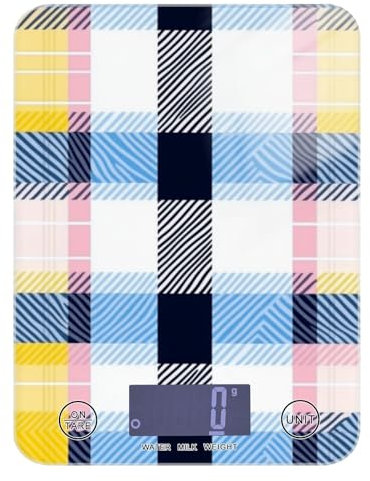 Plaids Colorful Blue Black Soap Making Scale per pesare cibo 5 kg/5 g, 5 kg/5 g Bilancia da cucina con 4 unità per (utente) (utente) báscula para pesar Personas