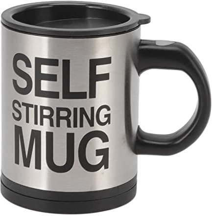 Jwthee Tazza da caffè auto -mescolante, tazza di miscelazione elettrica con tazza di miscelazione del caffè per cioccolato, latte, tè, ufficio, casa, cucina 400 ml (black)
