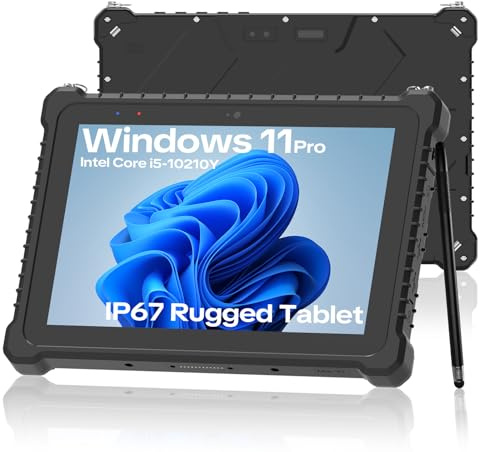 NORQIN Tablet PC Robusta 10.1,Windows 11 Pro Rugged PC,Intel i5-10210Y,16GB+256GB,IP67 Waterproof,8000mAh,Pantalla legible luz Solar 700 nits,4G LTE/GPS/Escáner 2D/NFC,para Industrial Construcción