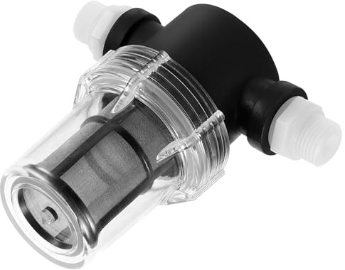 PENIKOKO Water Filter Inline 80 Mesh Pre Filter with 2 Connectors Transparent Pump Strainer Screen Reusable Water Cleaner Accessory for Home Purifier Kitchen and Bath