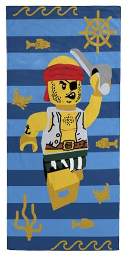 Jay Franco Kids Lego Toalla de Playa Lego - 71 x 147 cm Toalla de baño Supersuave, Piscina y Viaje, Producto con Licencia Oficial, Azul