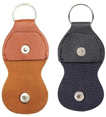 Nyckelring med plektrumhållare, 20 st PU Läder Guitar Pick Bag Nyckelring Multicolor(Brown+black)