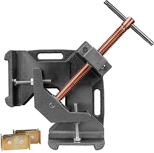 Strong Hand Tools, Heavy Duty Cast Iron, 90 Degree Right Angle Clamp, Corner Clamp, Adjustable Swing Jaw, Quick Acting Screw, Angle Iron Stand-Offs, 2.45 T-Clearance, 2x Magnetic Rest Blocks. WAC35D
