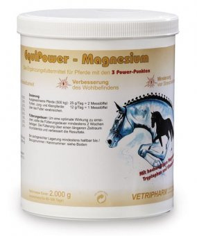 EquiPower Magnesium | 2 kg | Ergänzungsfuttermittel für Pferde | Mit Tryptophan & Vitamin B12