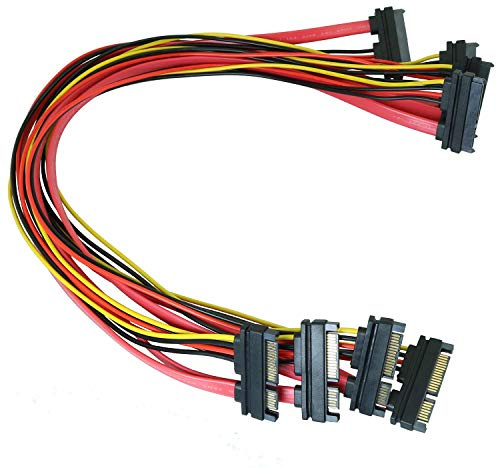 Longdex 4PCS 50cm SATA 22 Pin Female to SATA(7+15) Pin Male Data Power Combo Extension Cable